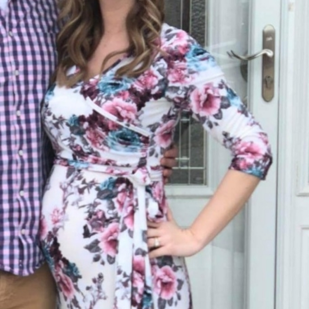 PinkBlush floral maternity dress